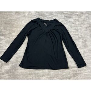 Zoey & Beth Top Womens XL Black V-Neck Long Sleeve‎ Cotton Blend